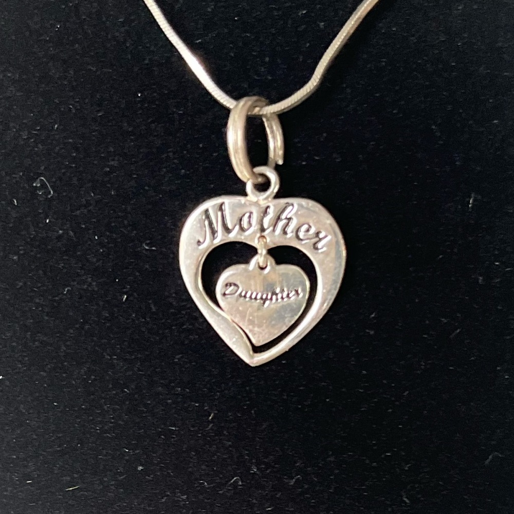 Mother Daughter heart necklace